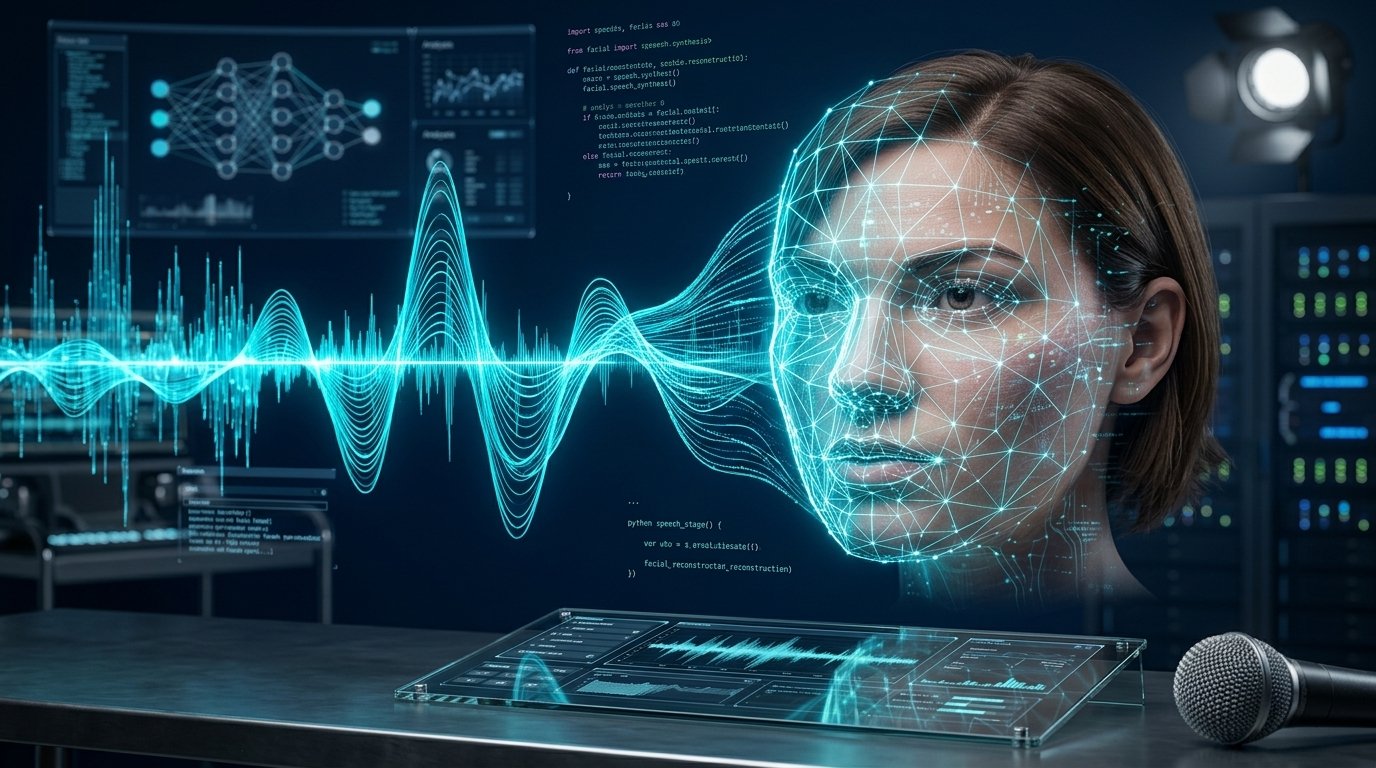 Representación conceptual de un rostro digital procesado por inteligencia artificial
